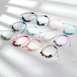 New Irregular Multicolor Braided Crystal Stone Bracelet For Women Light Luxury Simple Charm Ladies Birthday Party Favor Jewelry