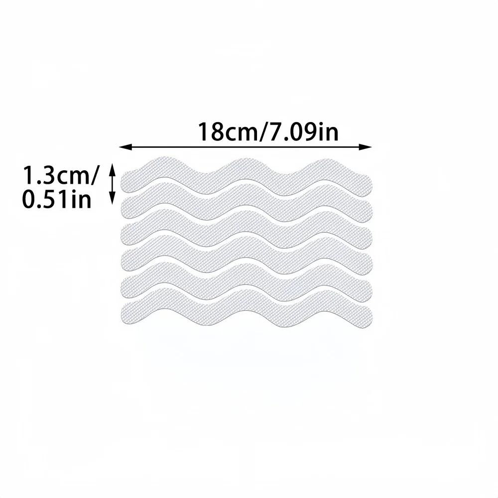 6/12/24/30PCS  S Shaped Self-Adhesive Anti Slip Strips Waterproof Strips Shower Stickers Non Slip Tape for Bathtub Stairs Floor