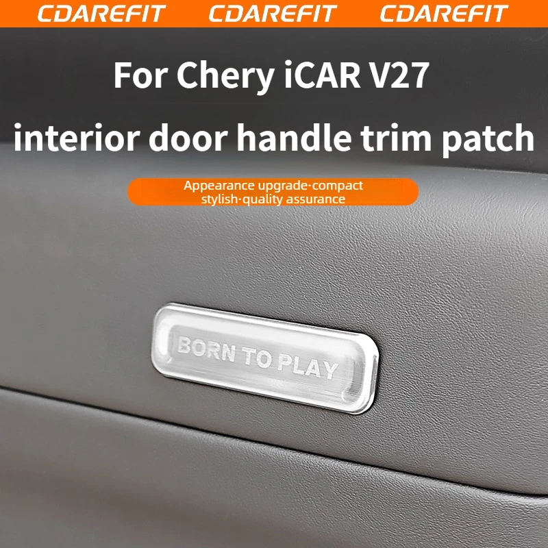 

For Chery ICAR V27 Door Handle Inside Sticker Stainless Steel Door Panel Decorative Patch Special Modified Upgrade Accessories