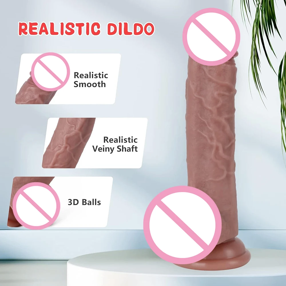 Realistic Soft Dildo for Men And Women G-spot Anal Plug Masturbator Thick Penis Adult Sex Toy for Stimulation 18+ 3