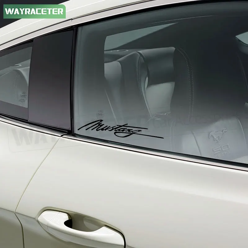 2 Pcs Creative Car Window Sticker Reflective Signature Body Vinyl Decal For Ford Mustang GT Shelby Mach-E Accessories