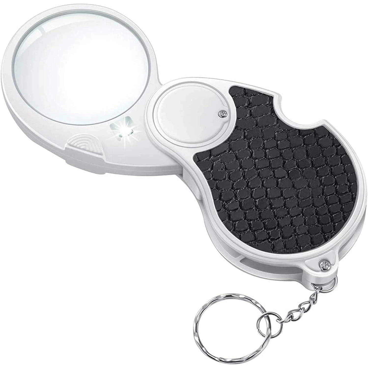 5X Mini Pocket Diamond Jewelry Loupe Magnifier Keychain With Led Light Tool Eye Magnifier Magnifying Glass Jewelers Eye Glass