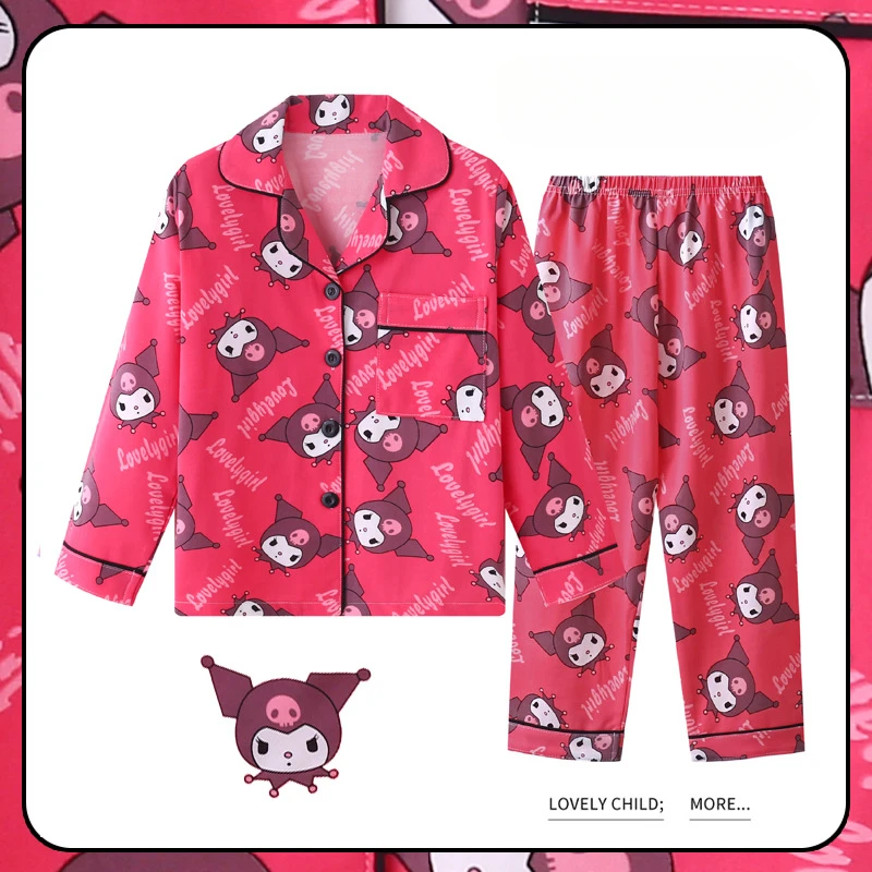 

Пижамный комплект Sanrio детский, мягкая свободная Пижама с красивым принтом, удобная дышащая зимняя одежда