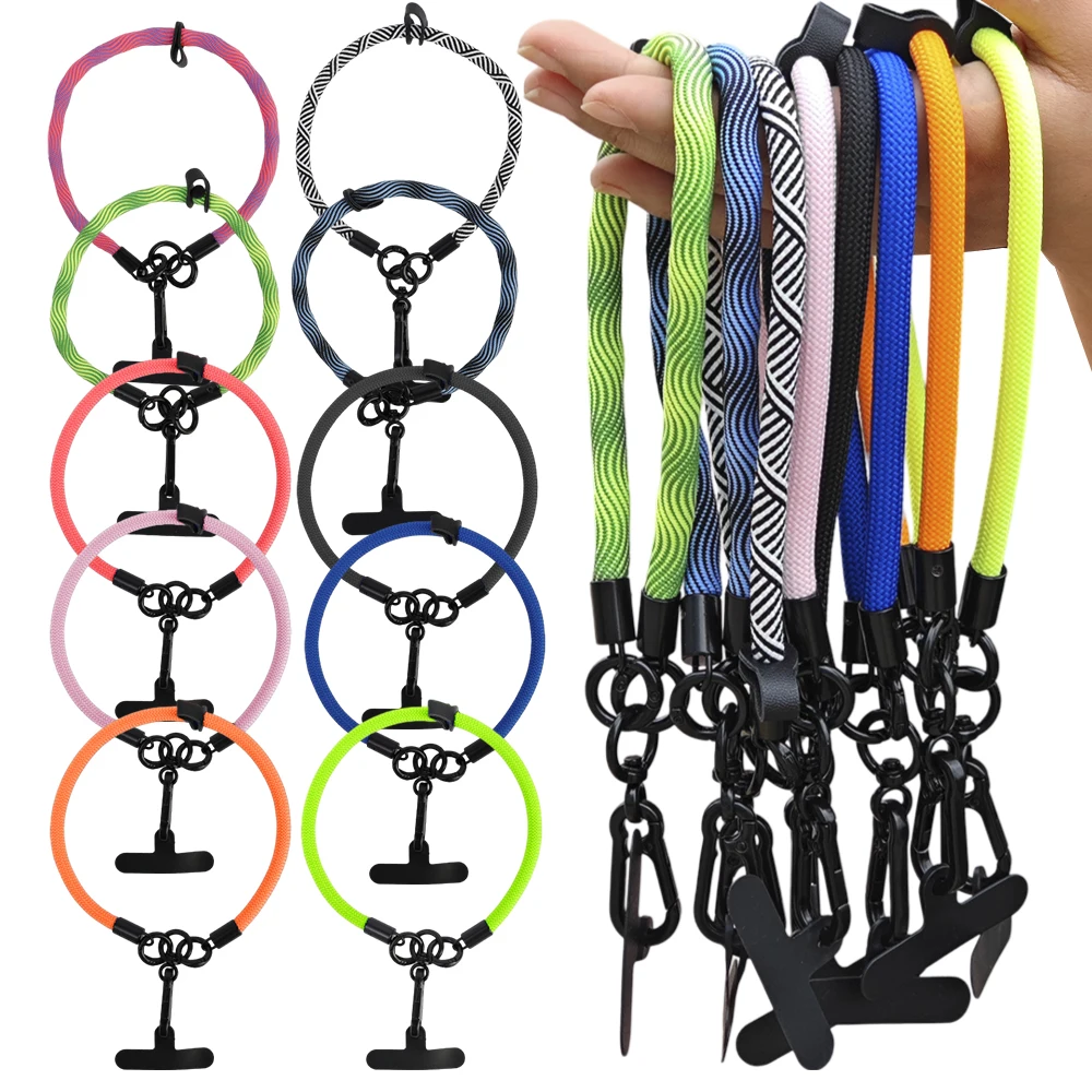 7mm Thicken Cell Phone Lanyard Short Braided Wrist Strap Mobile Phone Charms Hanging Straps Bracelet For Phone Case Keys Camera