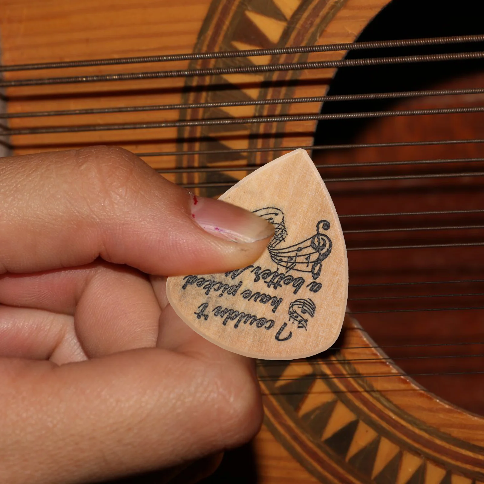

Guitar Pick Case Storage Box Accessories Display Holder Plectrum Wooden Acoustic Picks Container with Stand