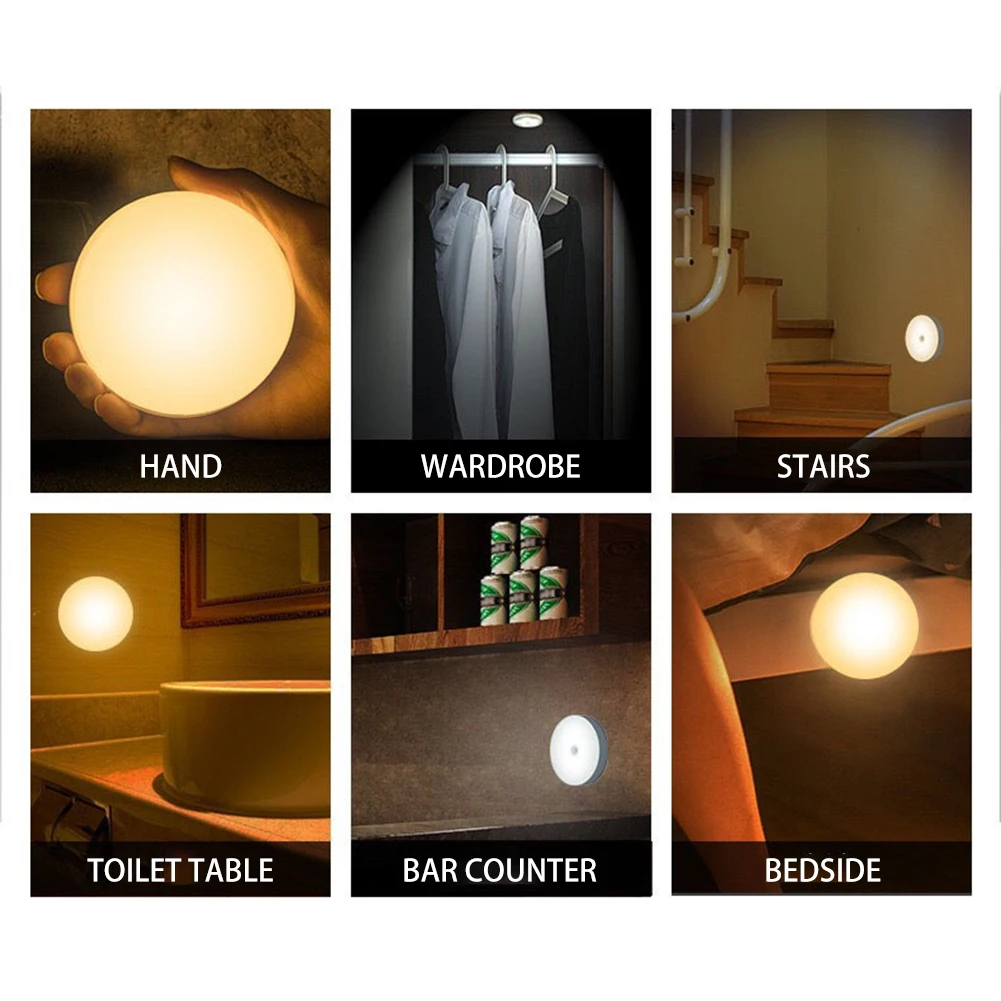 Intelligente Draadloze Body Sensor Lamp Usb Oplaadbare Led Duurzame Energiebesparende Nachtlampje Voor Kamer Keuken Gangpad Kast