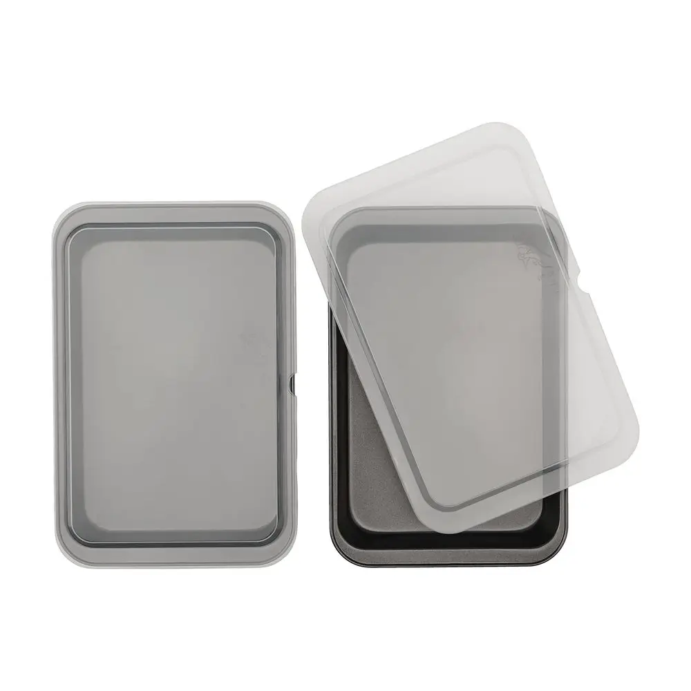 

Набор из 2-х антипригарных стальных форм для выпечки 13 x 9 дюймов с крышками, серый цвет