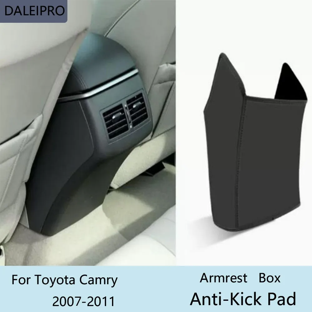 Tylny podłokietnik samochodowy Anti-Kick Pad dla Toyota Camry XV40 XV50 XV70 2007 2008-2022 skórzany pokrowiec ochronny z mikrofibry