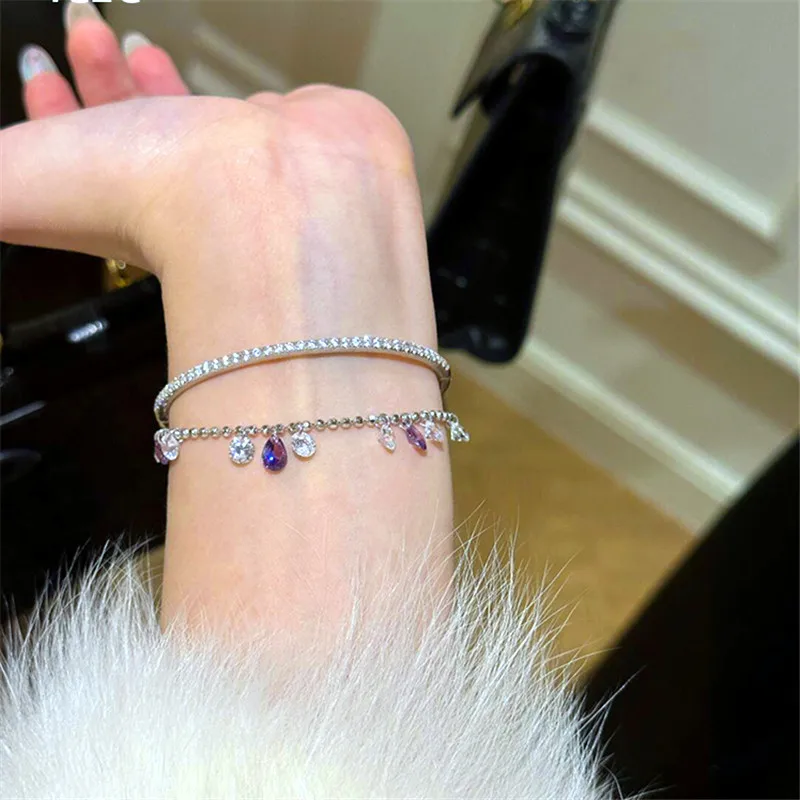 2024 bracciali affascinanti di nuova moda per le donne bracciale con pietre di zircone delicato regolabile