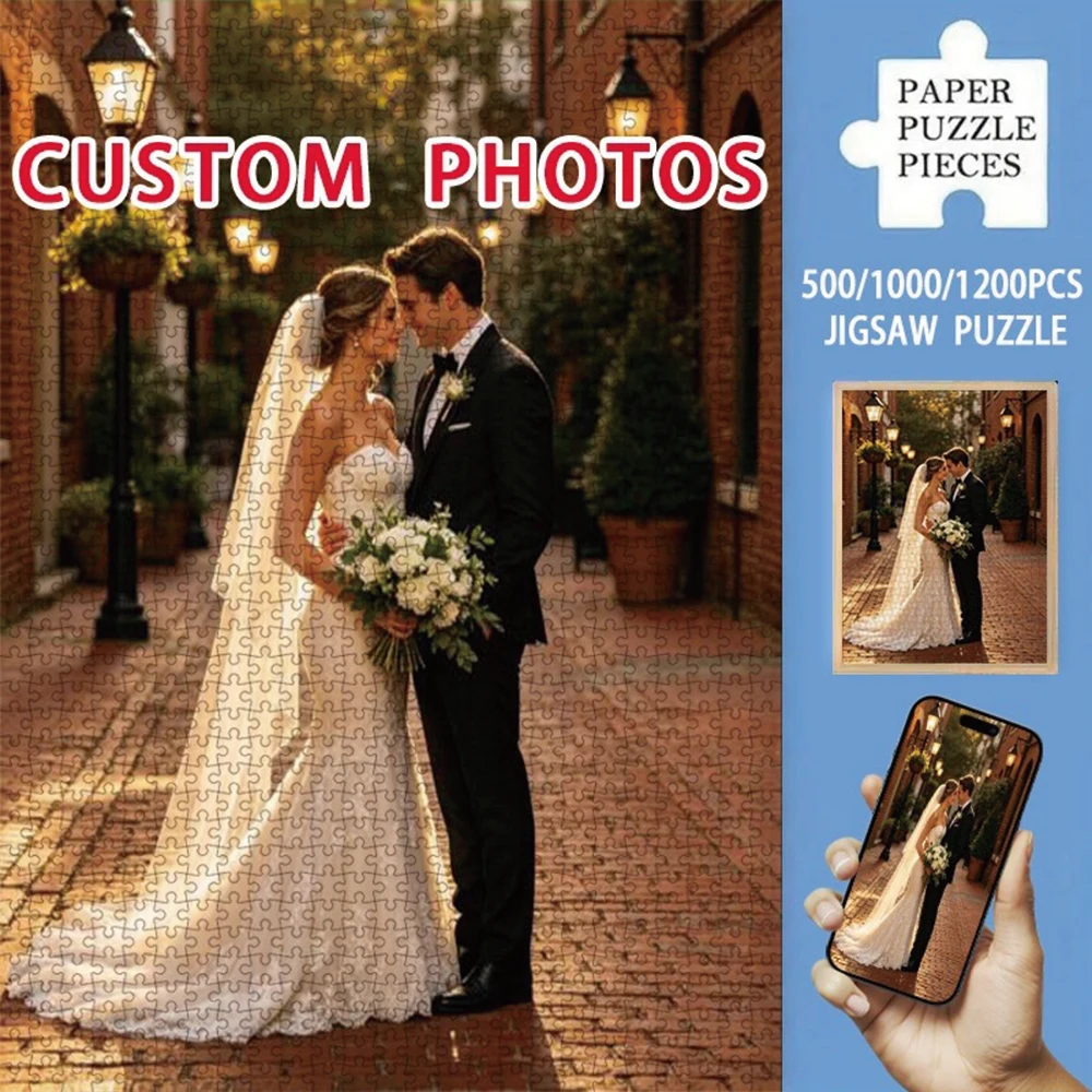 35/300/500/1014pcs Personalized Custom Photo Puzzle Family Photos Puzzle Custom Customized Puzzle Adult Personalised Toy Room