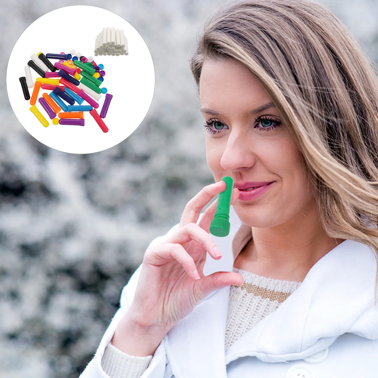 

30Pcs Blank Nasal Inhaler Tubes Lightweight Refillable Essential Oil Nasal Inhalers for on The Go Aromatherapy Calming