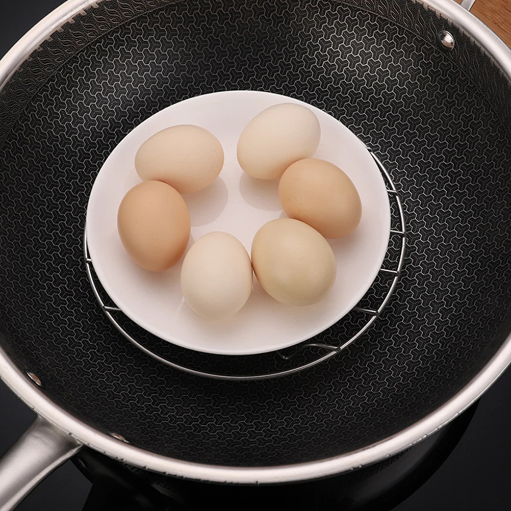 

3pcs Steaming Stainless Steel Heat-Resistant Cooking Rack For Kitchen Steam Eggs Fish Vegetables Tamales Crabs Food Holder