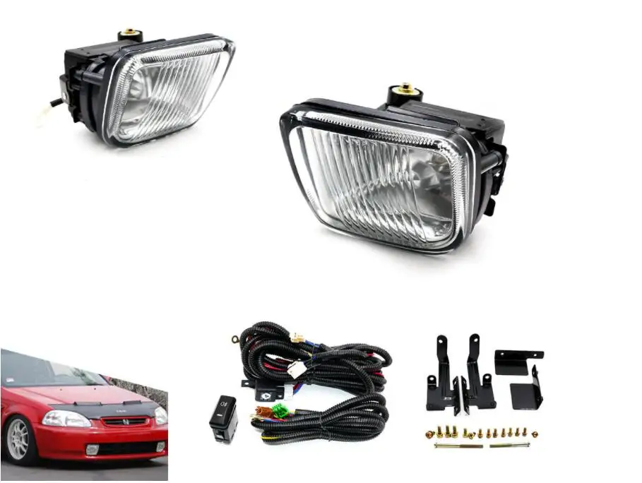 1set car bumper fog lamp for Honda-Civic fog light headlight 1996~1998y wire of harness ON/OFF switch car accessories