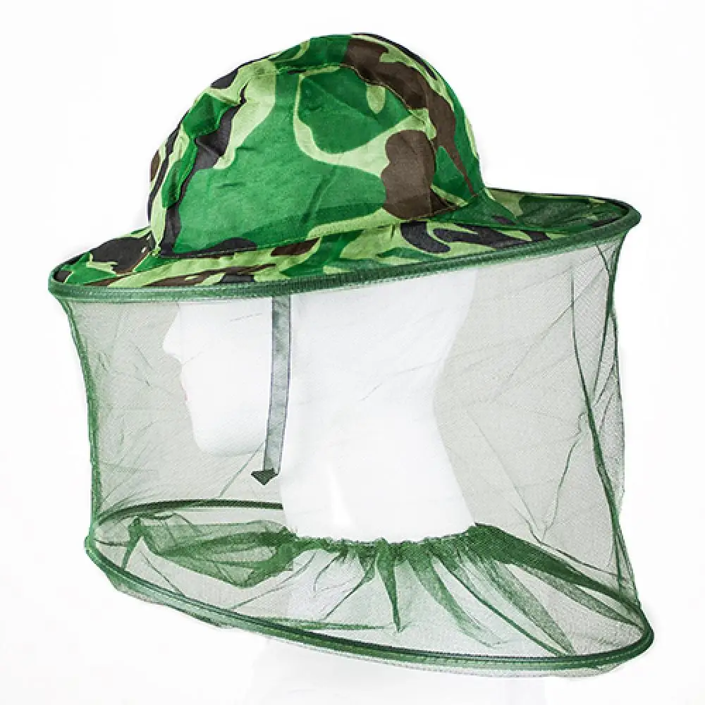 Camouflage Green Bucket Hats Fishing Men Outdoor Mosquito Insect Bee Net Mesh Head Face Cover Hat Fishing Apparel