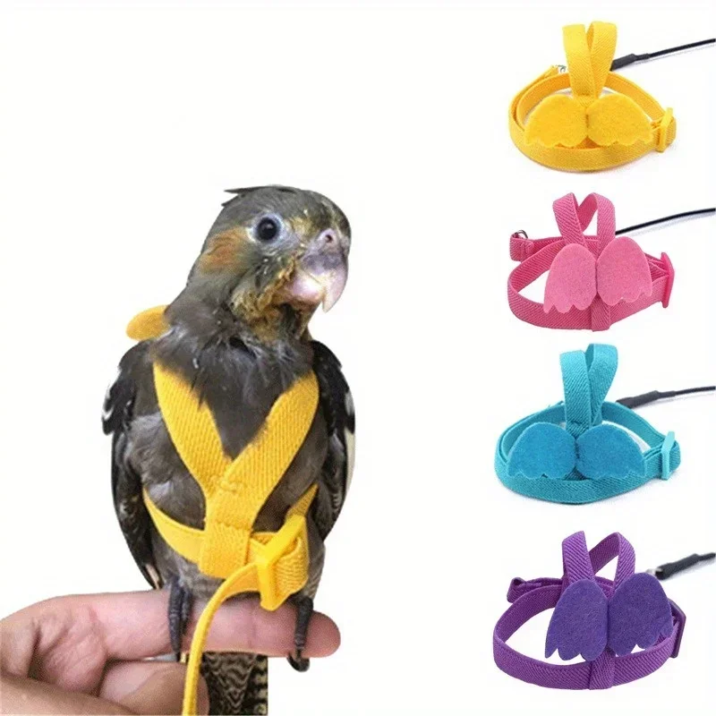 Parrot Bird Harness Leash Set Anti-bite Training Harness Parrots Outdoor Flying Rope Cockatiel Small Birds Supplies