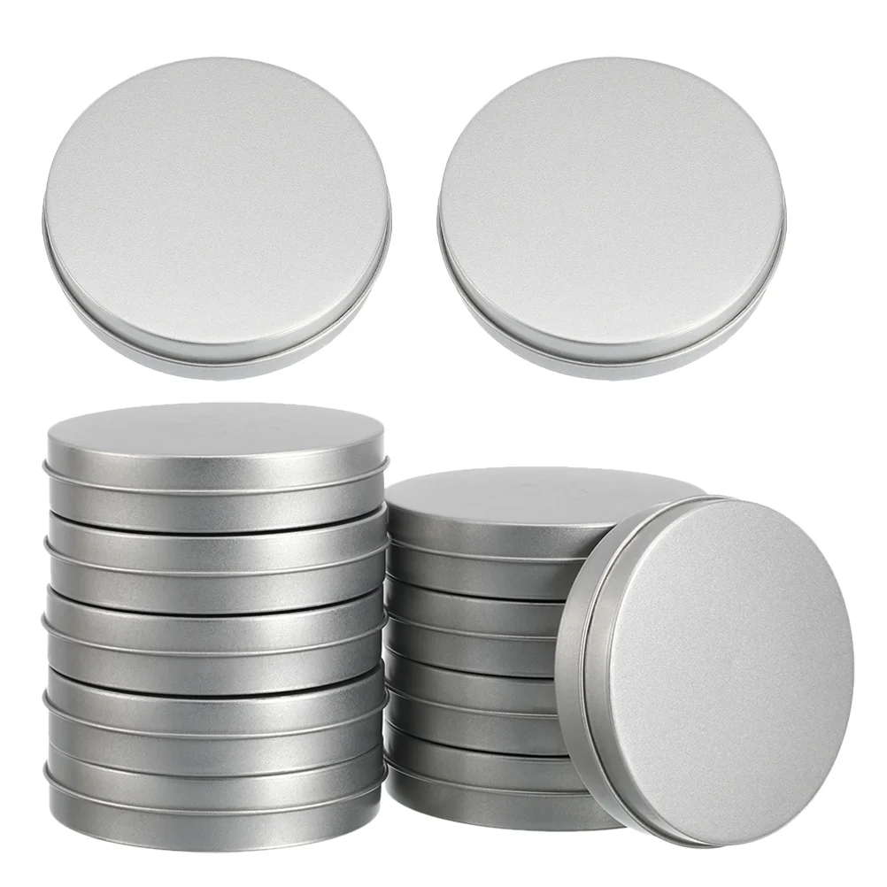 

12pcs Iron Candy Game Tin Boxes Round Empty Metal Containers for Storage Treats Portable Elegant Design