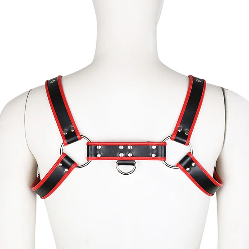 Fetish Male Lingerie Harness Men Clothing Tank Top Sexual Body Leather Chest Harness Belt Strap Punk Rave Costumes for Adult Sex