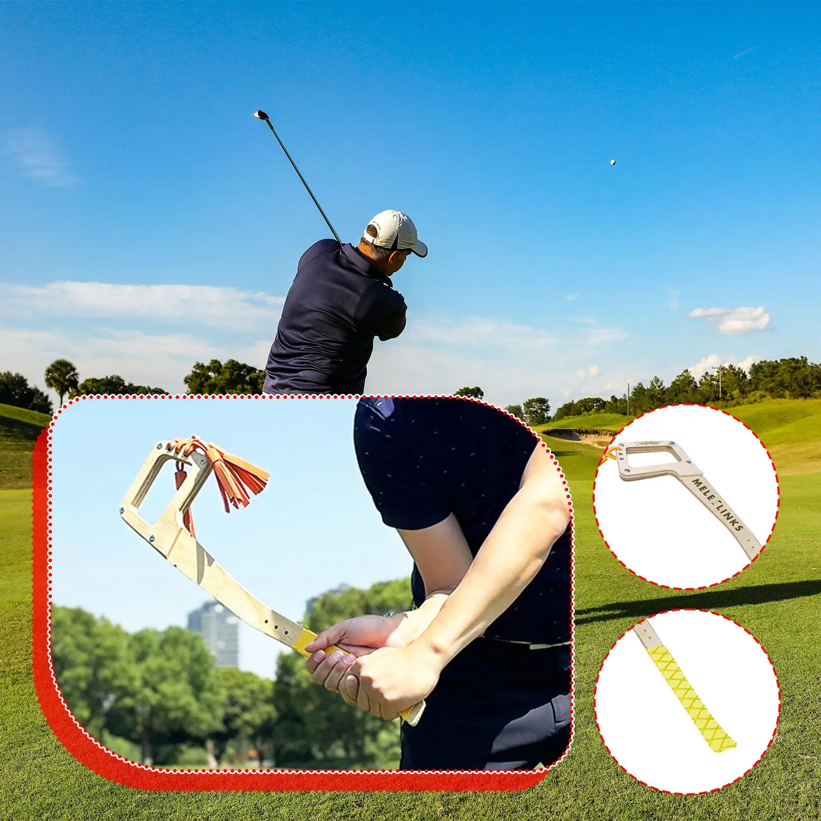 

Golf Swing Training Strength Training Rod Anti Slip Grip Practical Swing Exerciser Golf Warm up Club for Court Office Golfer