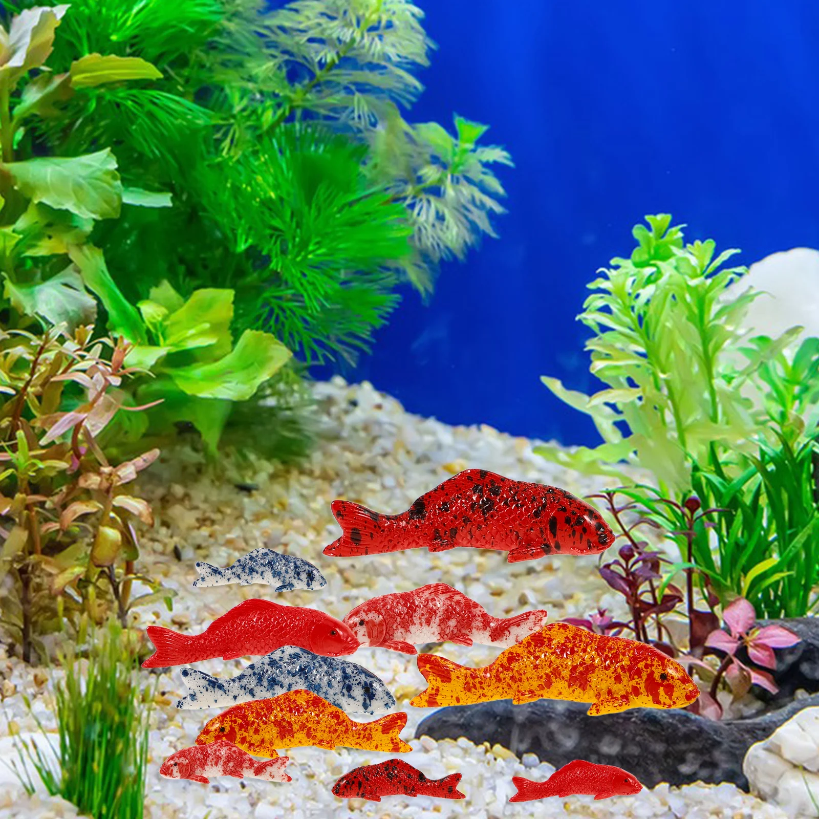 

15 Pcs Simulated Koi Decorations Aquarium Accessories Item Crafts Resin Fish Figurine Sculptures