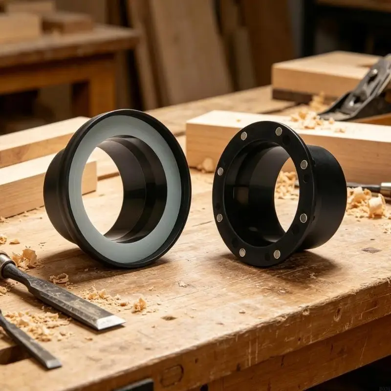 Magnetisches Staubsammelteil, funktioniert für Schläuche der Größe 4, einfacher Anschluss für Holzbearbeitungsgeräte, aus ABS – Detail 7