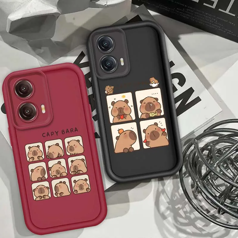

Art Capybara Cartoon For Motorola G85 Edge 50 G24 G35 E14 G04 G34 G Stylus G54 G13 G32 G14 5G Eye Ladder Phone Case