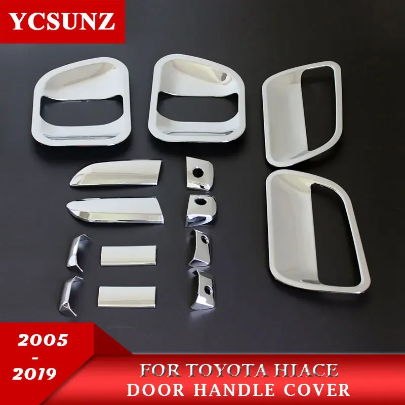 ABS Door Handle Cover For Toyota Hiace Commuter 2005 2006 2007 2008 2009 2010 2011 2012-2018 Chrome Black Car Accessories