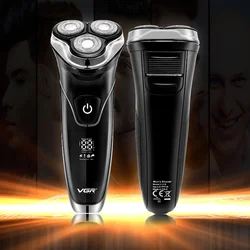 Barbeador elétrico masculino navalha inteligente barba cabelo de barbear pop-up timmer à prova dwaterproof água máquina de barbear masculino display lcd navalha elétrica