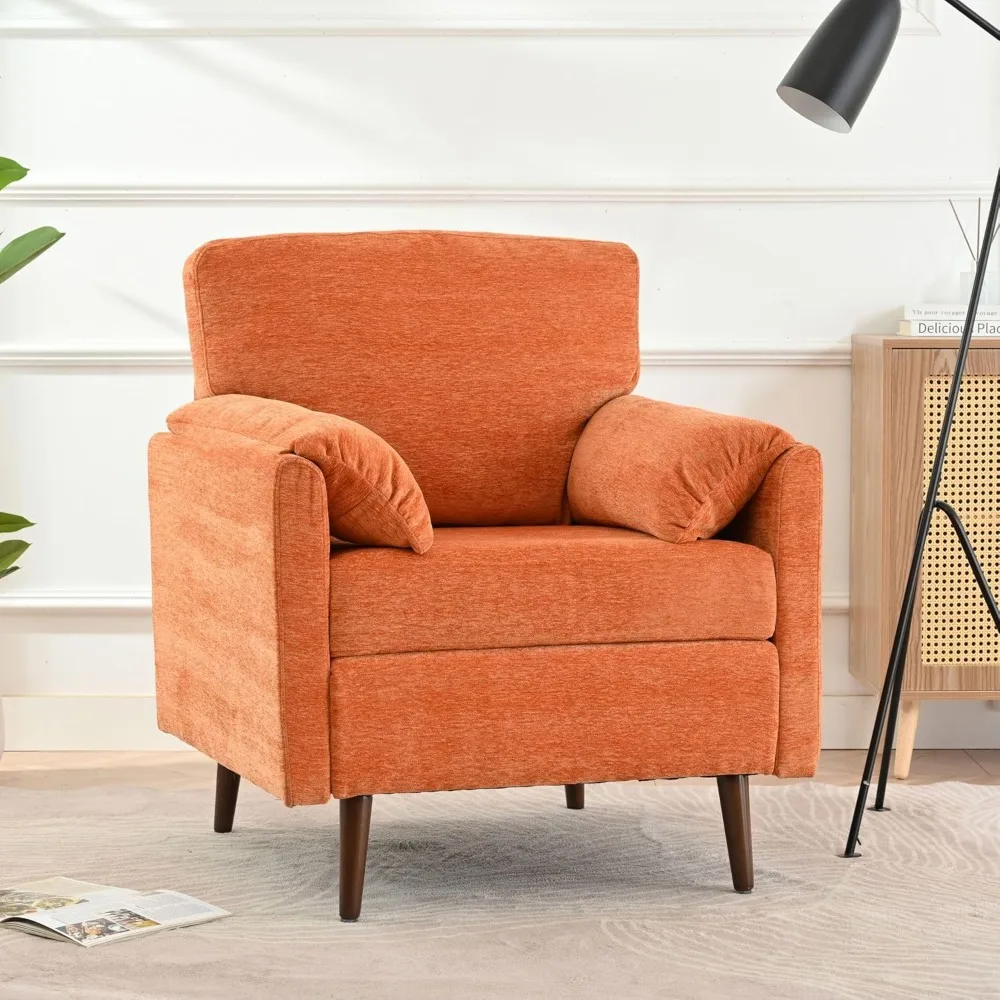 

Modern Oversized Armchair, Upholstered Comfy Chenille Accent Chair with Removable Armrest Pillows, Cozy Reading Chair Deep Seat