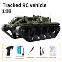 Coolbank Remote Control Crawler High Speed Tank Off-Road 4WD RC Car 2.4 Ghz RC Army Truck 1/16 Drift Tank RC Tank for Kids Adult