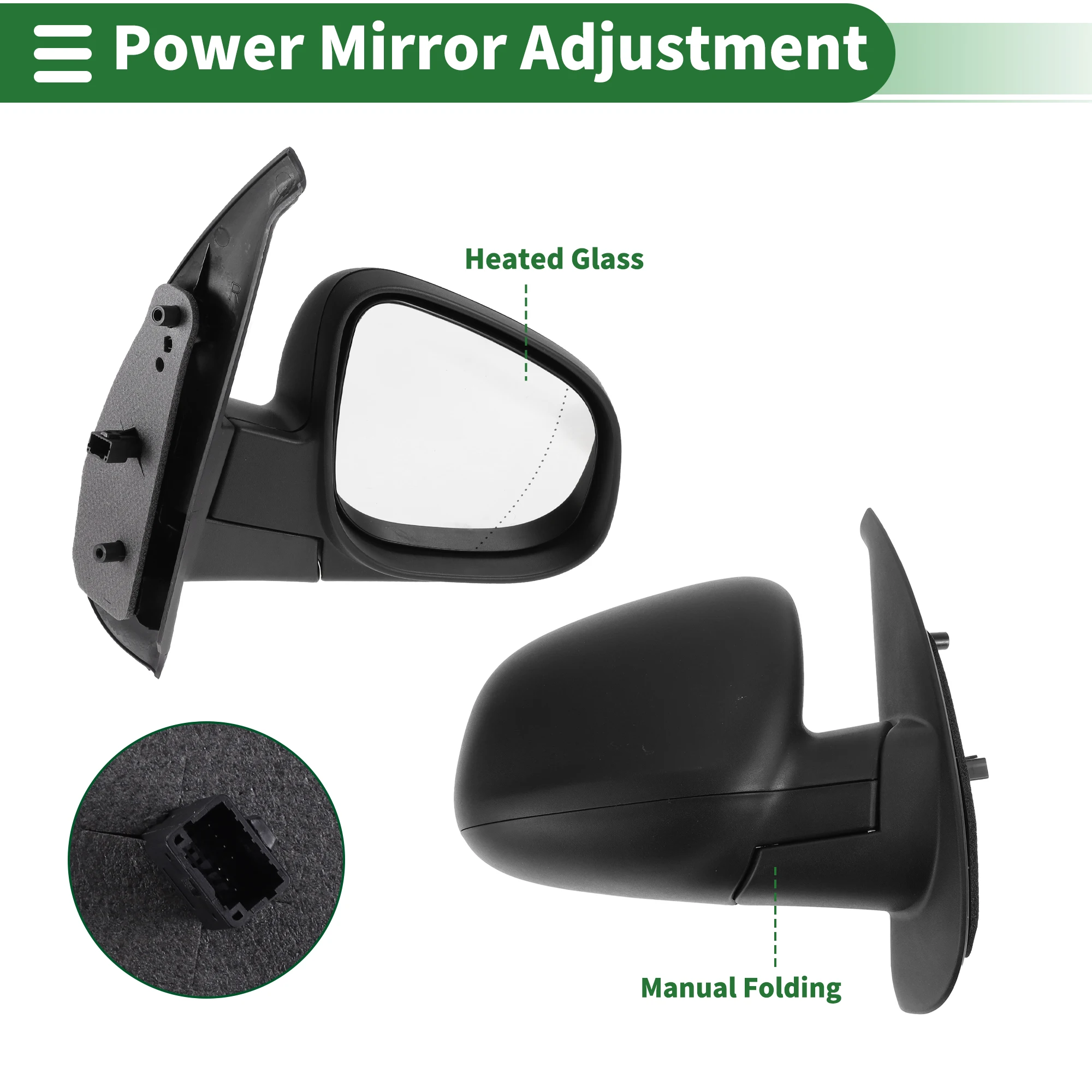 

Uxcell Left Side Door Mirror Replacement Side View Mirror Assembly for Renault Kangoo Mk2 Van & MPV 2013-2016 No.A4158100416