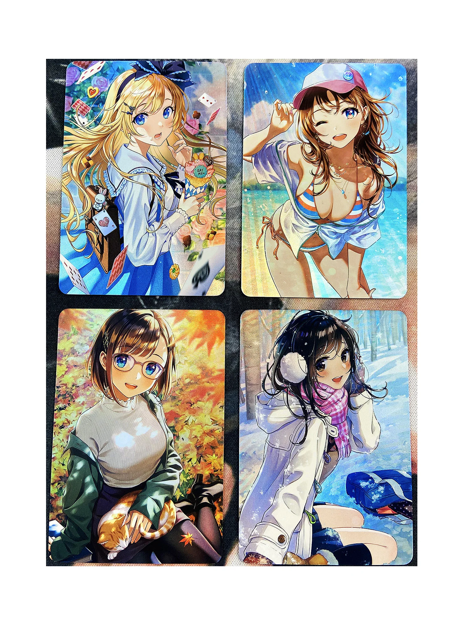 

4pcs/set ACG Beauty Four Seasons Girls Refraction Sexy Girls Toys Hobbies Hobby Collectibles Game Anime Collection Cards