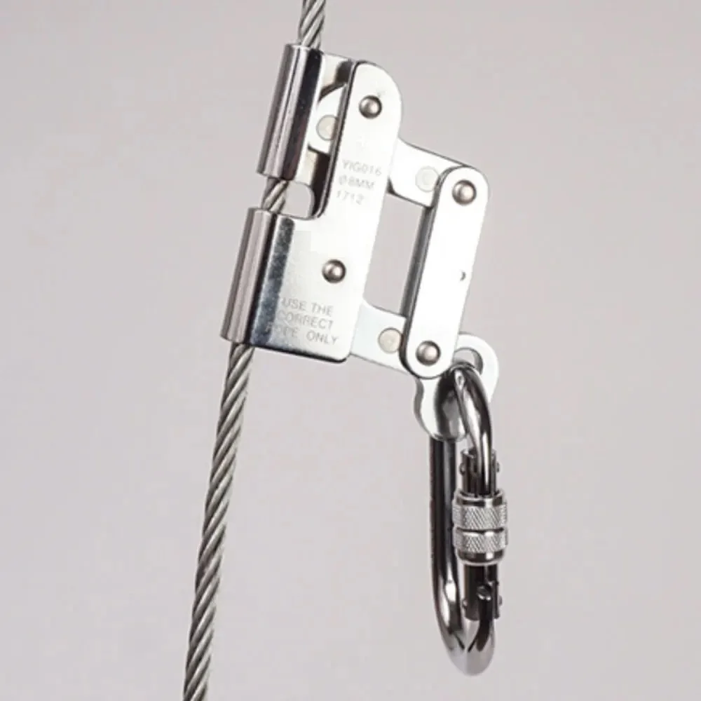 8mm 10mm 12mm Steel Cable Fall Arrester Work At Height Rope Grab For Steel Cable Wind Power Protection Equipment