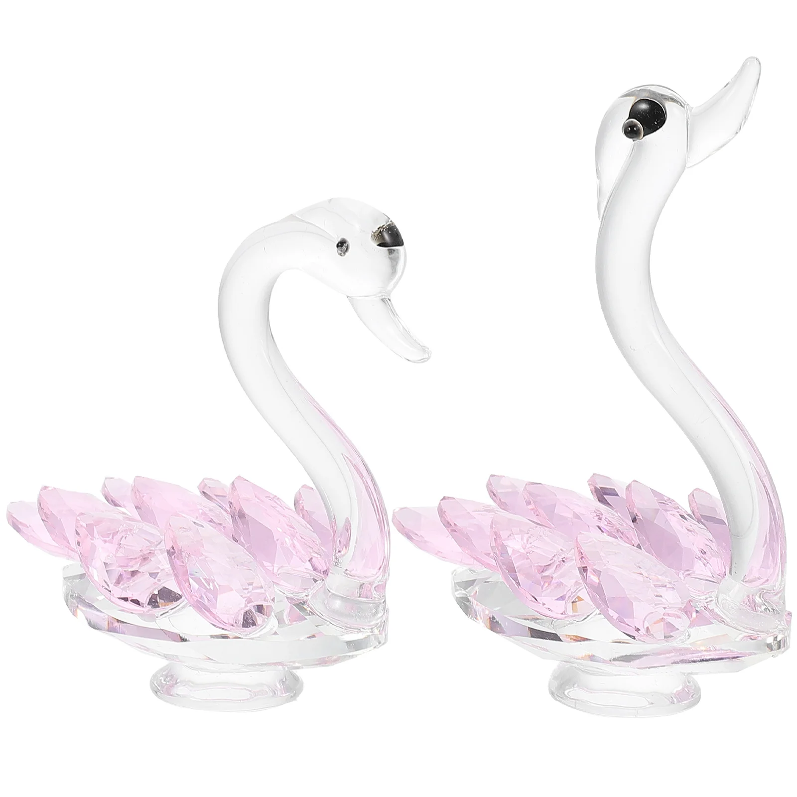 

2Pcs Creative Crystal Swan Desktop Car Home Ornament Decorative Wedding Party Decoration Swan Statues Crystal Craft Decor