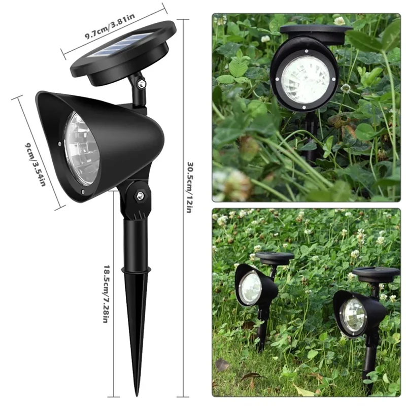 

ABZV-Waterproof Solar Powered Spotlight Garden Lights For Outdoor For Pathway, Lawn, Tree, Courtyard Decoration Landscape Lighti