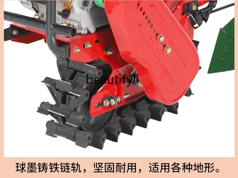 ss 26 جديد الزاحف من نوع الحراثة الصغيرة كاتربيلر المسار متعدد الوظائف الروتاري الحراثة الزراعية الخندق الأراضي الزراعية محراث التربة تور #5