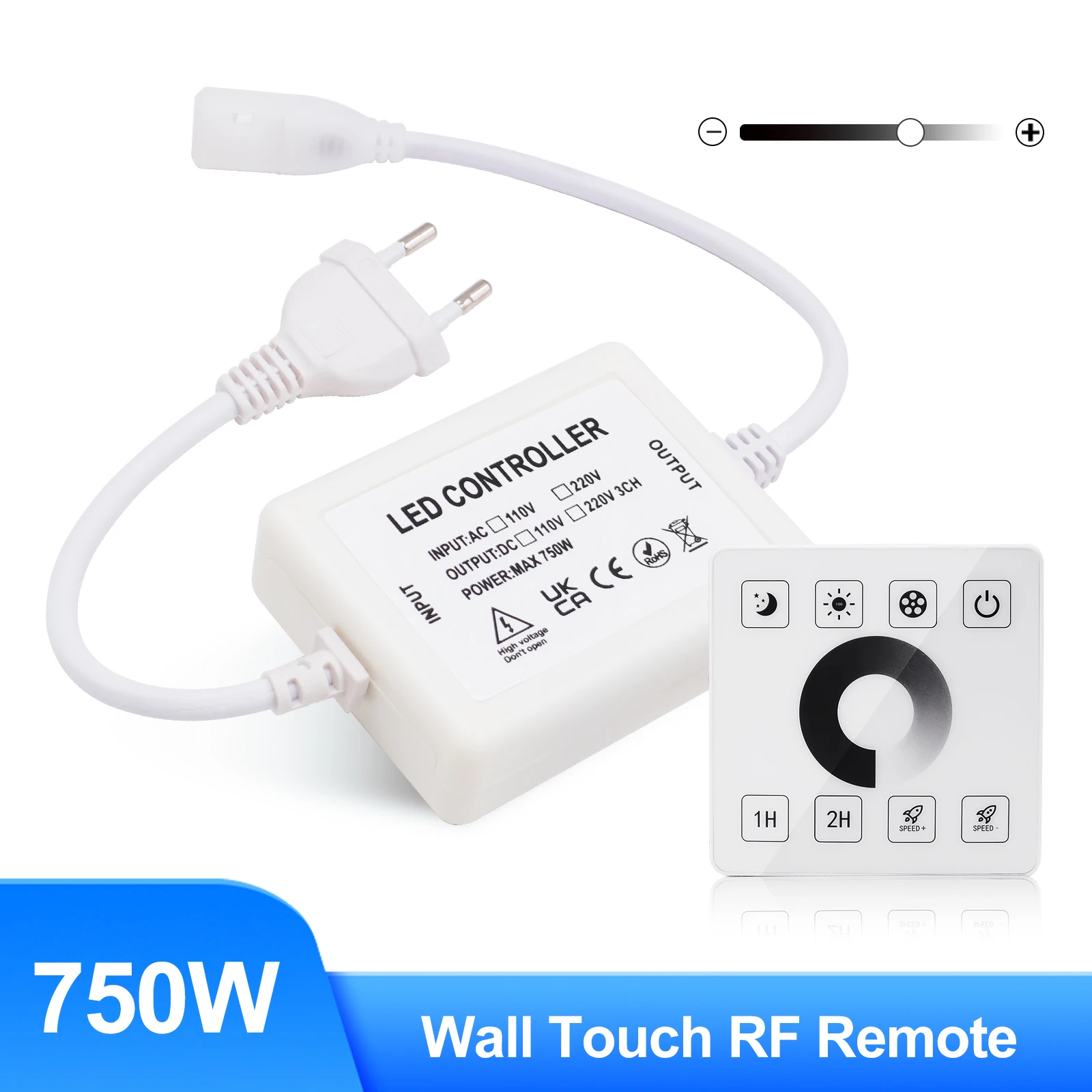 750W 220V 110V LED Dimmer Controller With Touch Panel Remote control Wall Light Switch For hollow neon strip