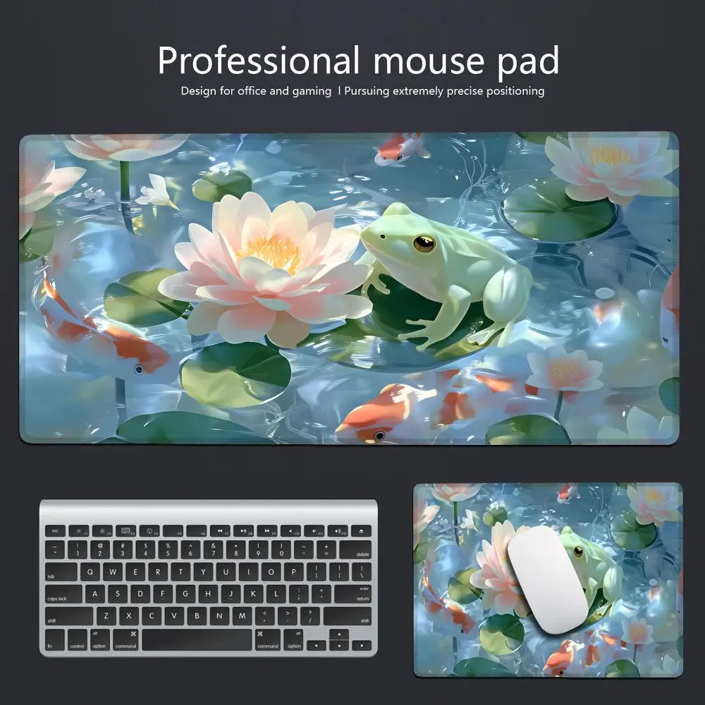 

HYBXAXC Green Frog Mouse Pad Gaming Computer HD Print Large Mousepad keyboard Mause Carpet Kawaii Cute Mouse Mat Desk Pad