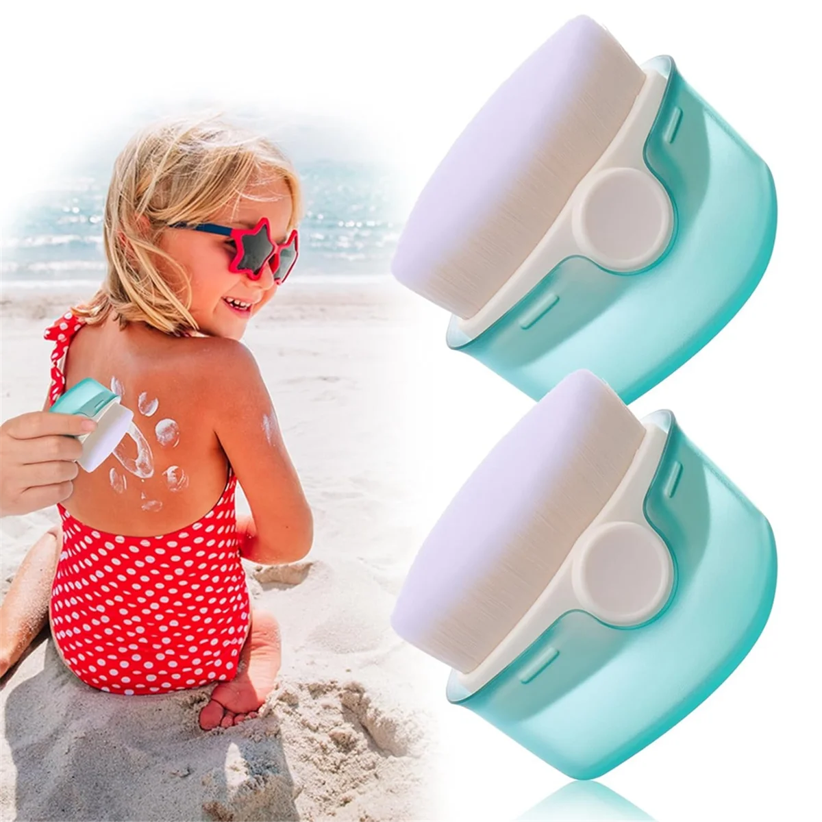 Sunscreen Applicator for Kids,4 Pack Sunblock Buddy Brush with Protective Caps,Sun Lotion Applicator B