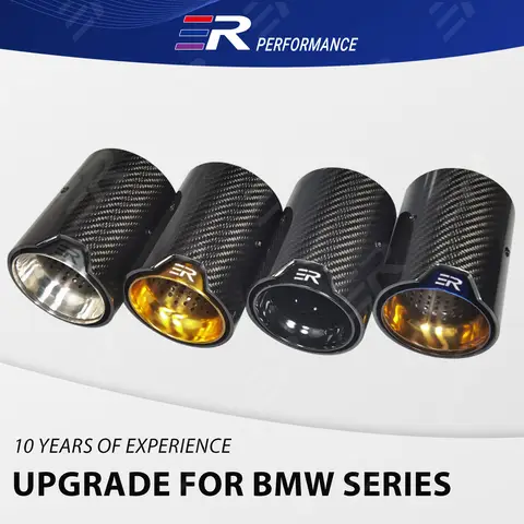 ER 배기 팁 BMW M2 F87 M3 F80 M4 F82 F83 자동차 머플러 파이프 테일 팁 수정 된 흡기 60 63 67MM 용 광택 탄소 섬유