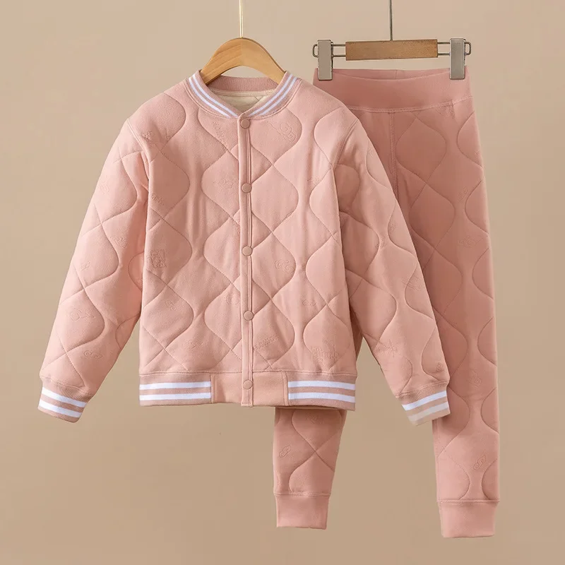 

Children's Warm Autumn Winter New Boys Three-layer Quilted Girls Thickened Jacket Cotton Clothes Children Clothing