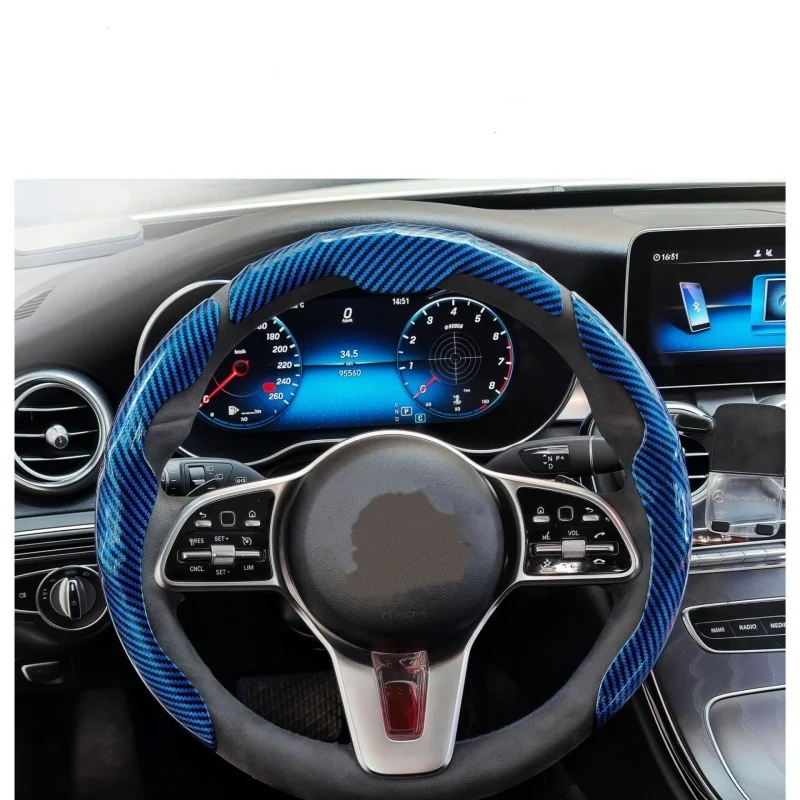 Automotive universal card style carbon fiber steering wheel cover, dynamic and fashionable, suitable For Honda car