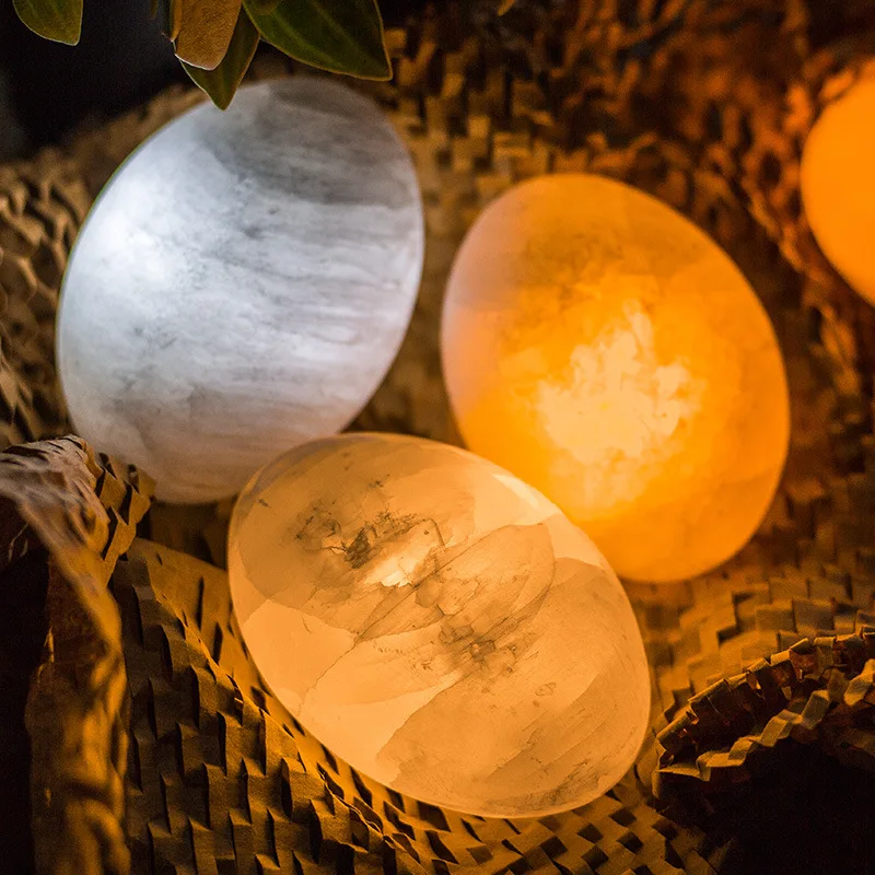 Natural Gypsum Crystal Night Light - Mini LED Bedside Lamp with Touch Control, Ins Style Sleeping Atmosphere Light