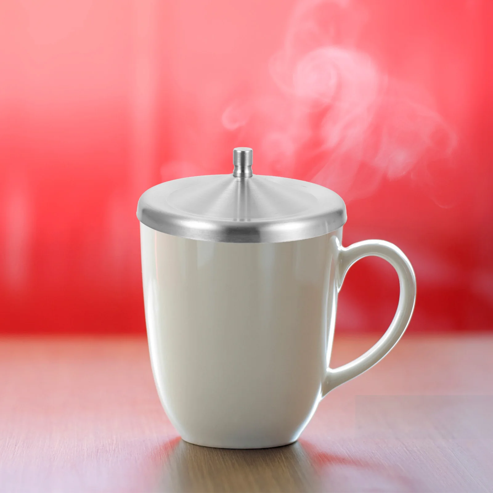 

2Pcs Stainless Steel Mug Covers Tight Seal Leakproof for Home Party Camping Drink Protection Round Cup Covers