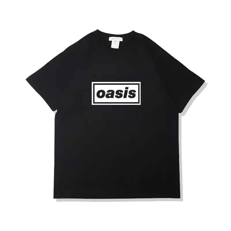 Oasis Band Printed Men's T-Shirt Summer Cotton Casual O-Neck Short Sleeve Women‘s Streetwear Oversize Rock Hip Hop Tees Tops