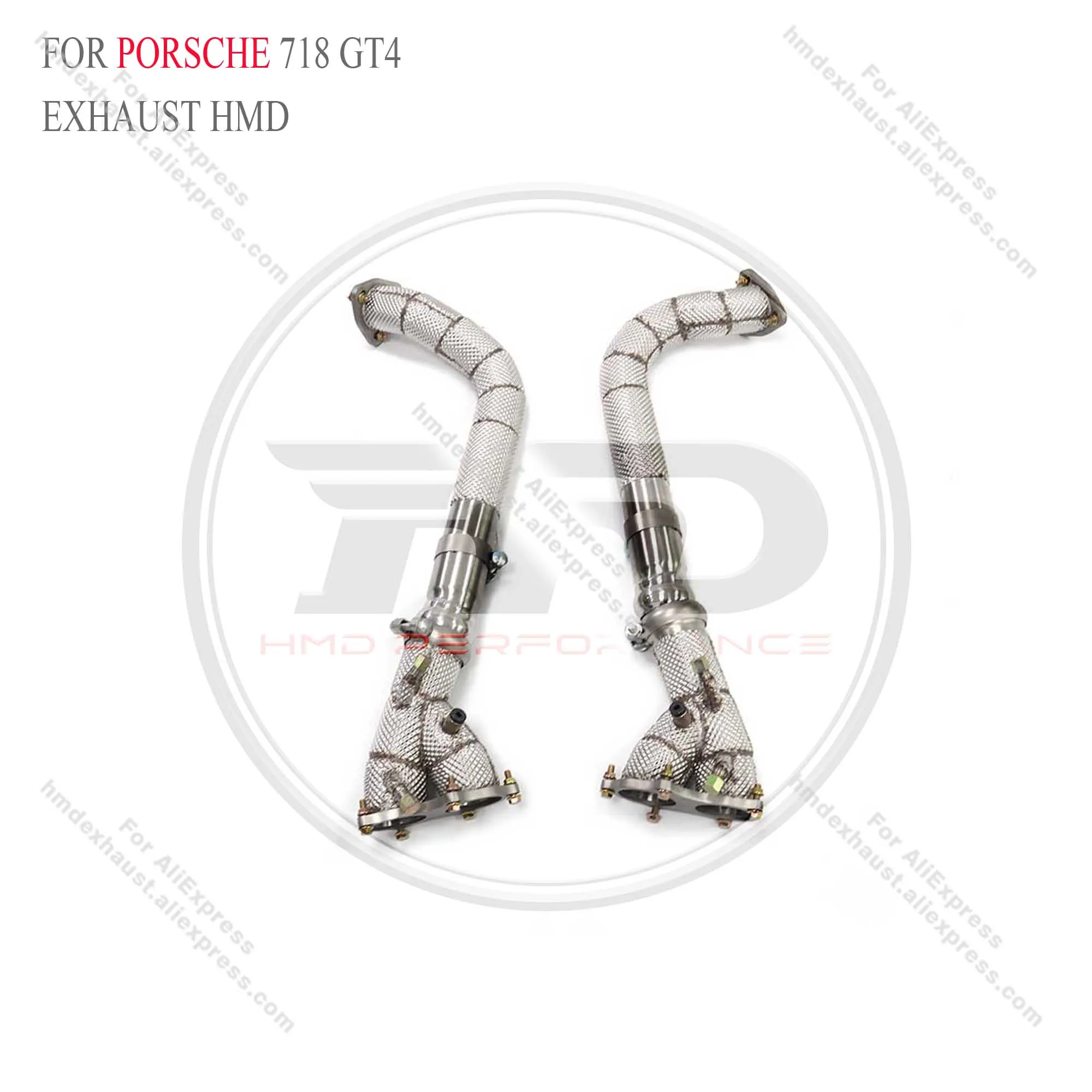 HMD Downpipe  for Porsche 718 GT4 Stainless steel Exhaust System With Heat Shield Racing Pipe car