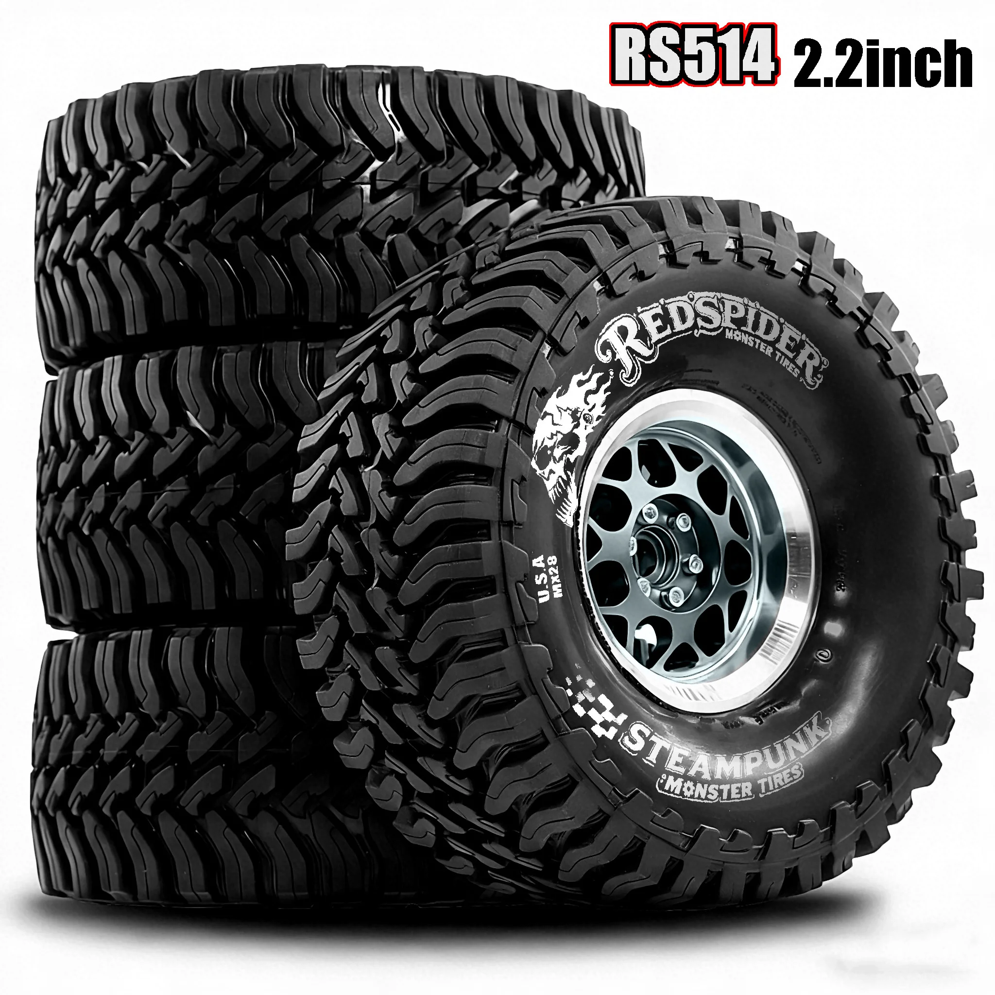 

Колеса и шины RC Crawler 2.2 Beadlock, внешний диаметр 5.2'', шестигранник 12 мм, для колес 1/10 SCX10, TRX4, SCX10 RC Crawler, радиоуправляемых машин Axial