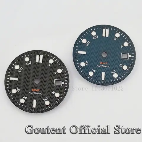 Goutent 시계 다이얼, 화이트 블랙 블루 다이얼, NH34 ETA 2836/2824 DG2813/3804 미요타 8215 821A 무브먼트 시계 액세서리, 31mm