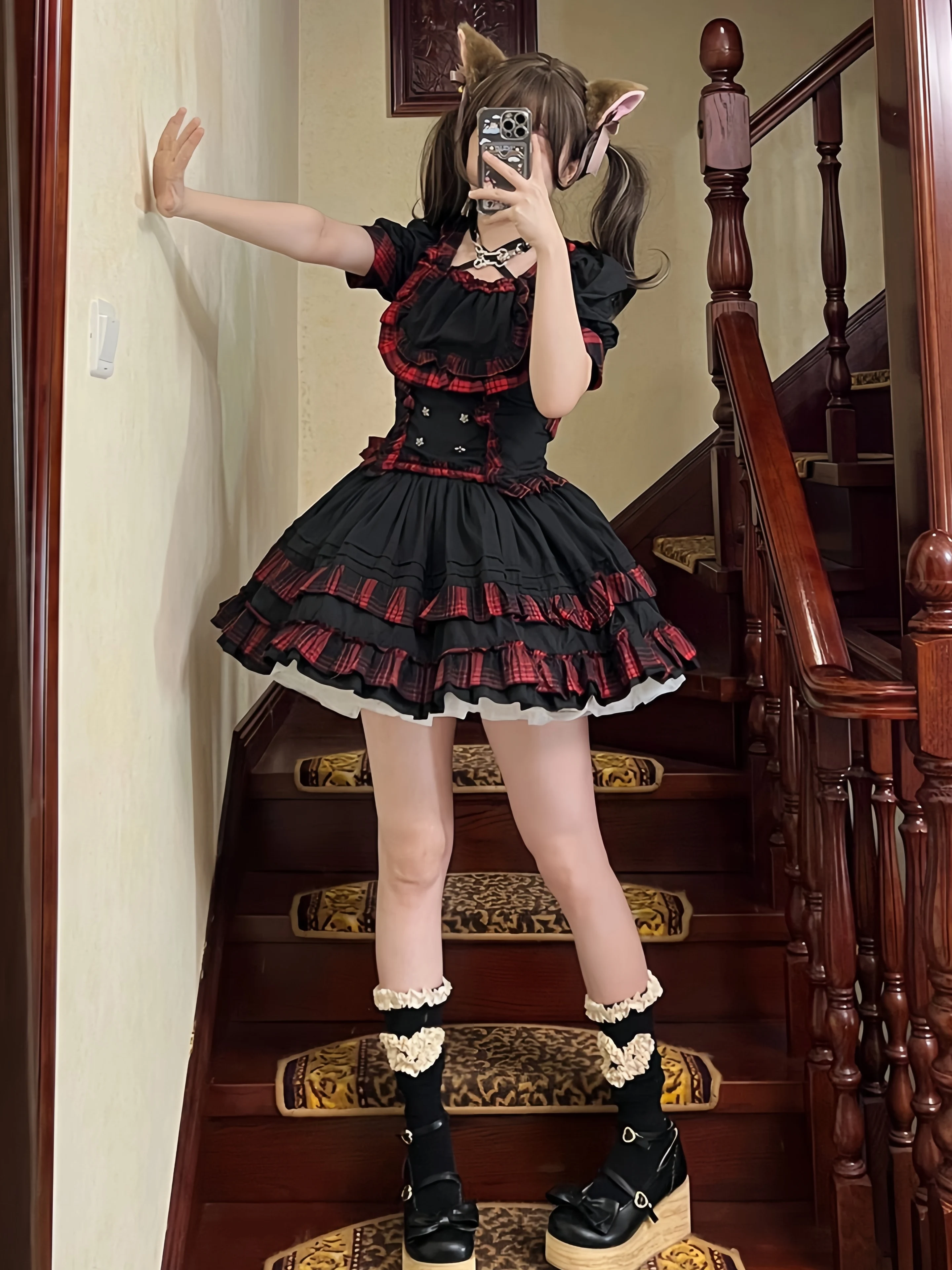 New Hot Girl Gothic Harajuku Punk Short Skirts Spring Fashion High Waist Sweet Kawaii Mini Plaid Skirts Suit