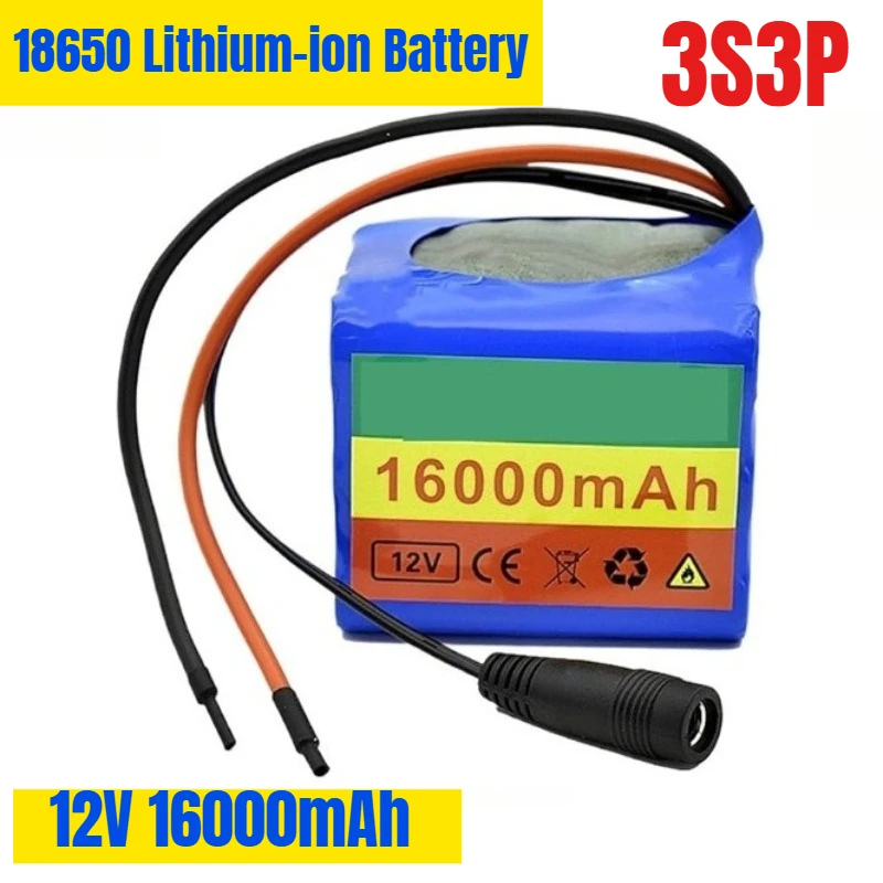 

3S3P 12V 16.0Ah 18650 Lithium-ion Battery DC12.6V Ultra Large Capacity