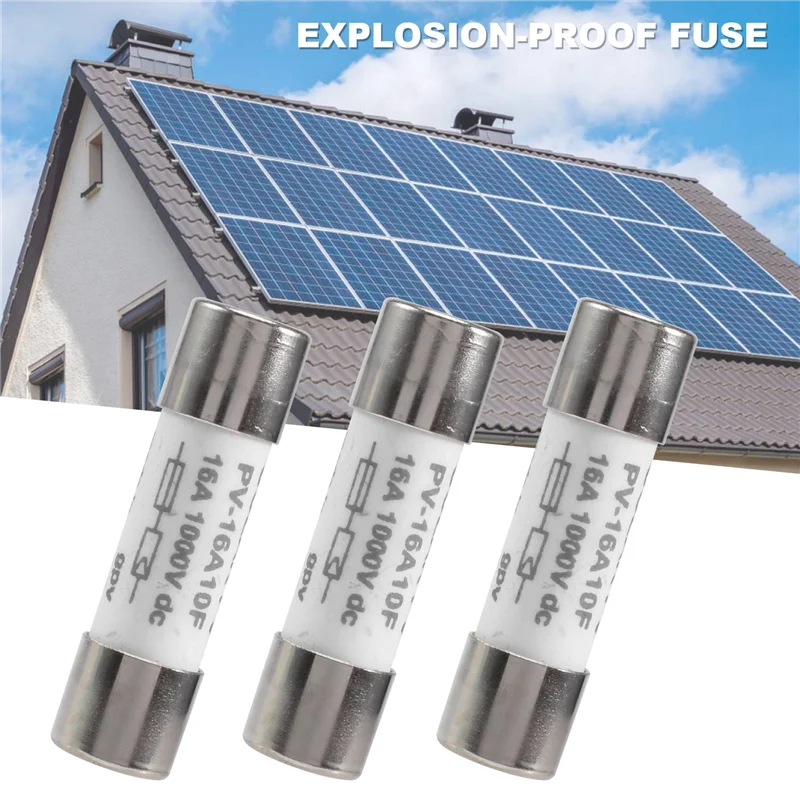 A13E-10 Pcs 1000 VDC Fuse Solar PV Explosion-Proof Fuse Silver